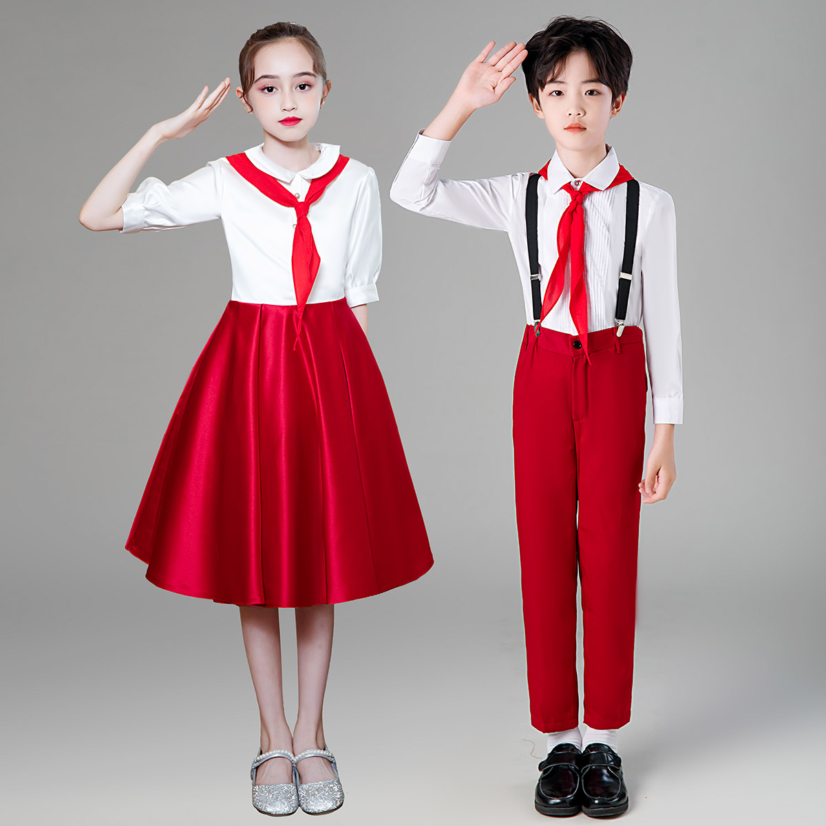 儿童合唱服男女童红歌比赛演出服