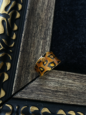 WOO/独家定制豹纹滴釉通体铜 厚镀磨砂质感狂野十足Y2K风豹纹戒指