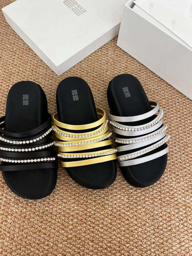 MONIZ2025新款网红水一字拖拖鞋女夏款外穿踩屎感露趾厚底舒适