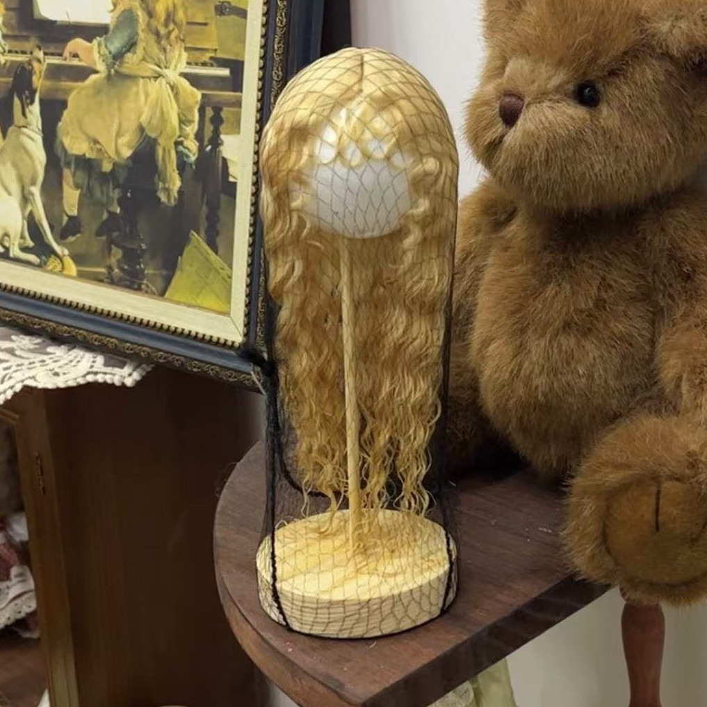 thumbnail for [Shiye Star] BJD3 4 points russian mohair wig small curly princess head hard skull