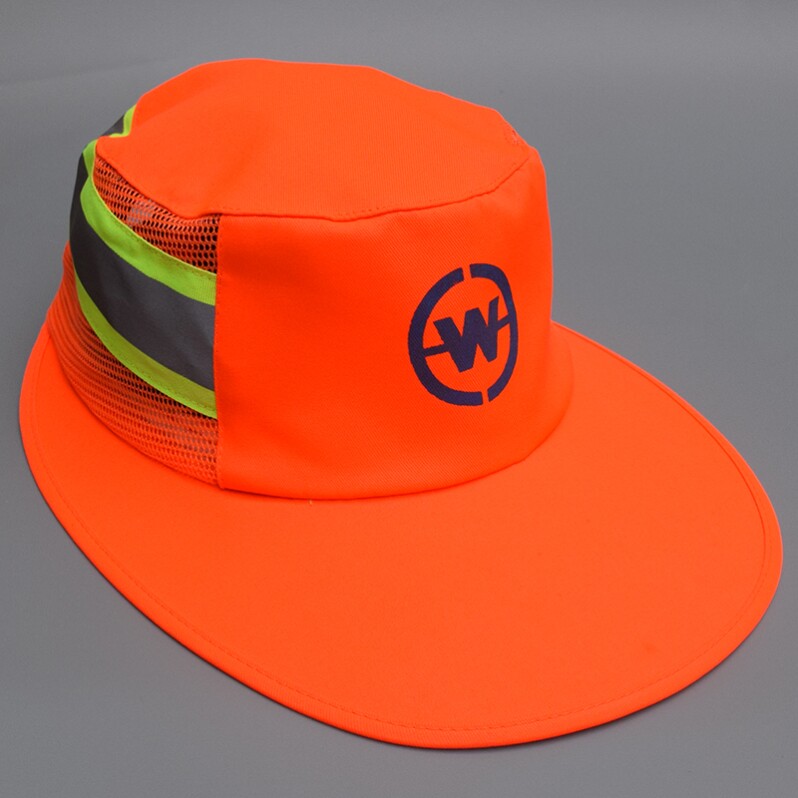 定制夏季环卫工人遮阳帽透气防晒户外工作帽物业保洁清洁工网眼帽