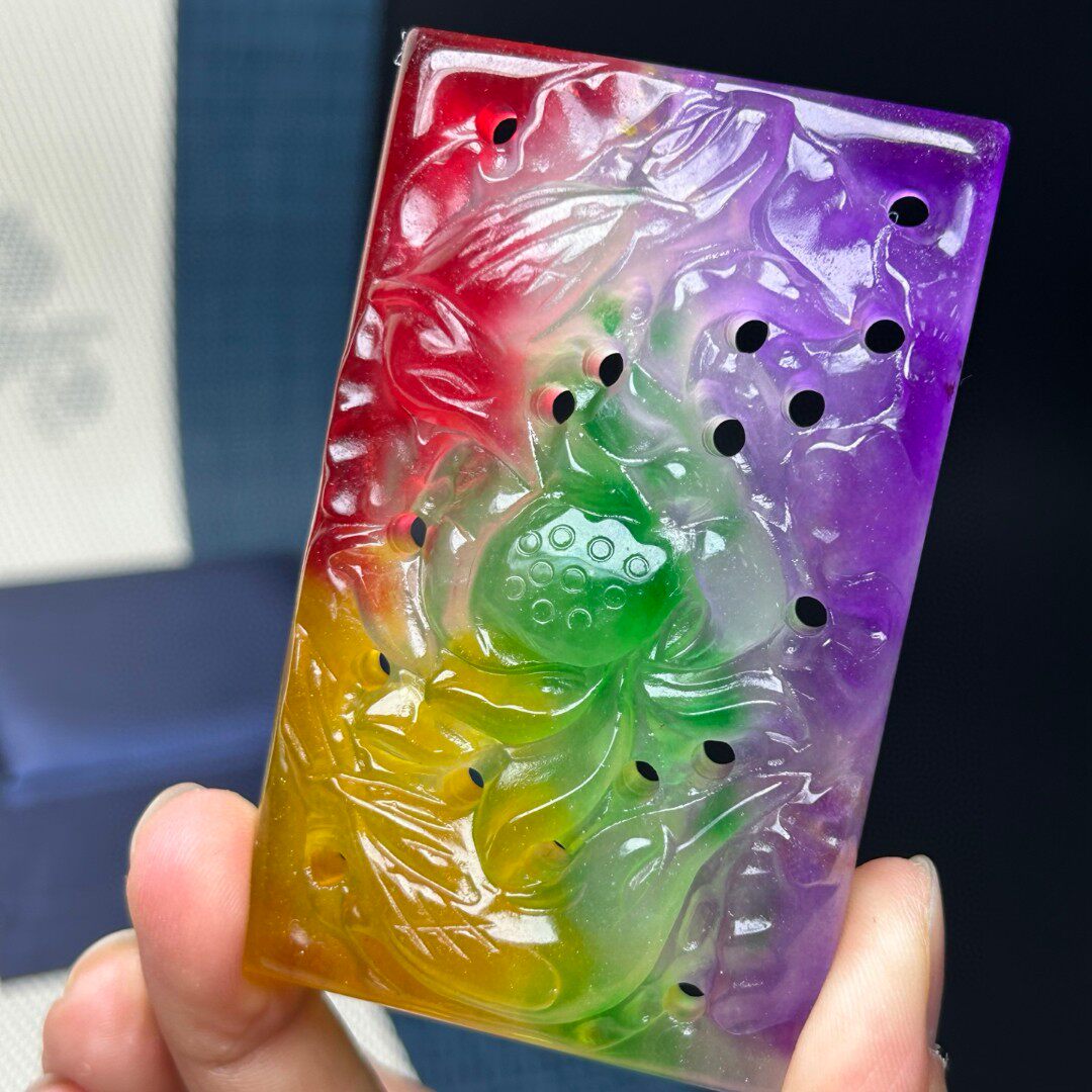 精工高冰缅甸老翠玉镂空花鸟牌项链吊坠冰种春彩厚装玉佩百搭颈饰