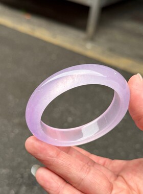 高品质冰种紫罗兰色翡翠手镯女款冰透水润细腻通透老坑紫色手镯