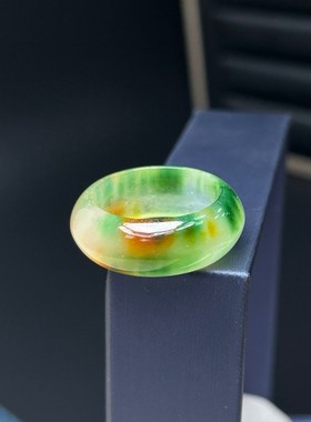 精品宽版紫罗兰巴山翠玉戒指绿飘花戒圈彩色玉石跑环绿色玉戒指