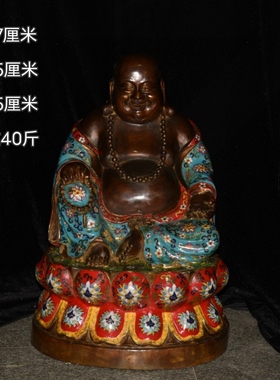 古玩纯铜景泰蓝关公铜器桌面装饰品家居办公佛堂供奉工艺礼品摆件