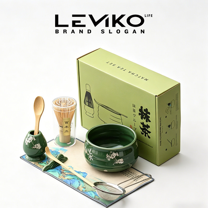 Leviko陶瓷抹茶碗八件套礼盒