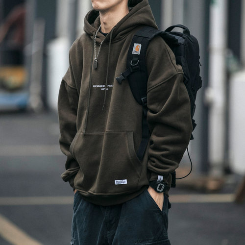 加绒外穿复古港风卫衣