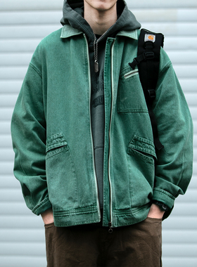 底特律工装夹克男J97重磅改良复古水洗休闲宽松帆布cleanfit外套