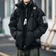 冬季 面包服轻薄白鸭绒外套 立领加厚羽绒服男潮牌宽松贴标情侣短款