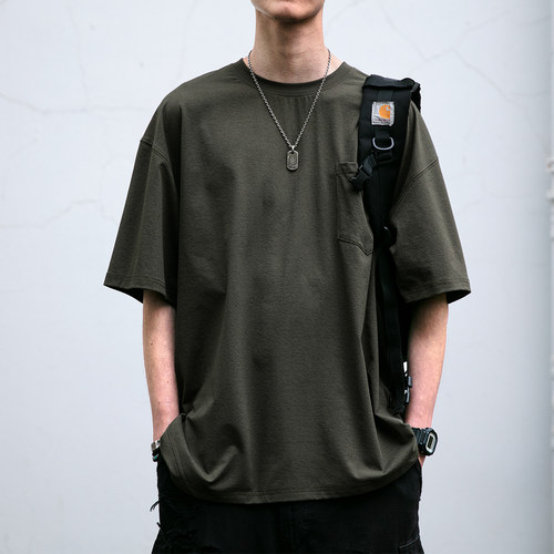 夏季轻薄速干纯色短袖男