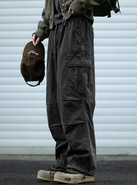 重磅重工水洗AST工艺立体口袋工装裤男潮牌宽松质感百搭休闲长裤