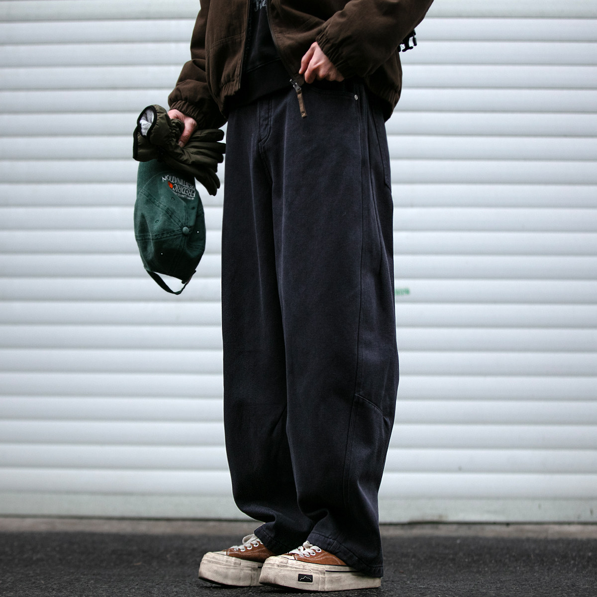 重磅370G蜡染水洗弯刀工装裤男秋冬加绒加厚基础款宽松直筒长裤潮,男装,休闲裤,淘宝优惠券,粉丝福利购,淘宝优惠卷