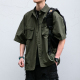 衬衫 夏季 轻薄短袖 日系工装 男女宽松户外防水速干多口袋衬衣潮 新款