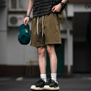 复古水洗做旧短裤 潮牌运动裤 男夏季 宽松休闲百搭五分裤 热裤 美式