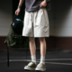 复古水洗全棉做旧工装 宽松防盗口袋五分中裤 短裤 薄款 潮 男夏季 美式