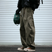 重工水洗480G复合奥粒绒解构铆钉加绒工装 潮 宽松弯刀长裤 裤 男冬季