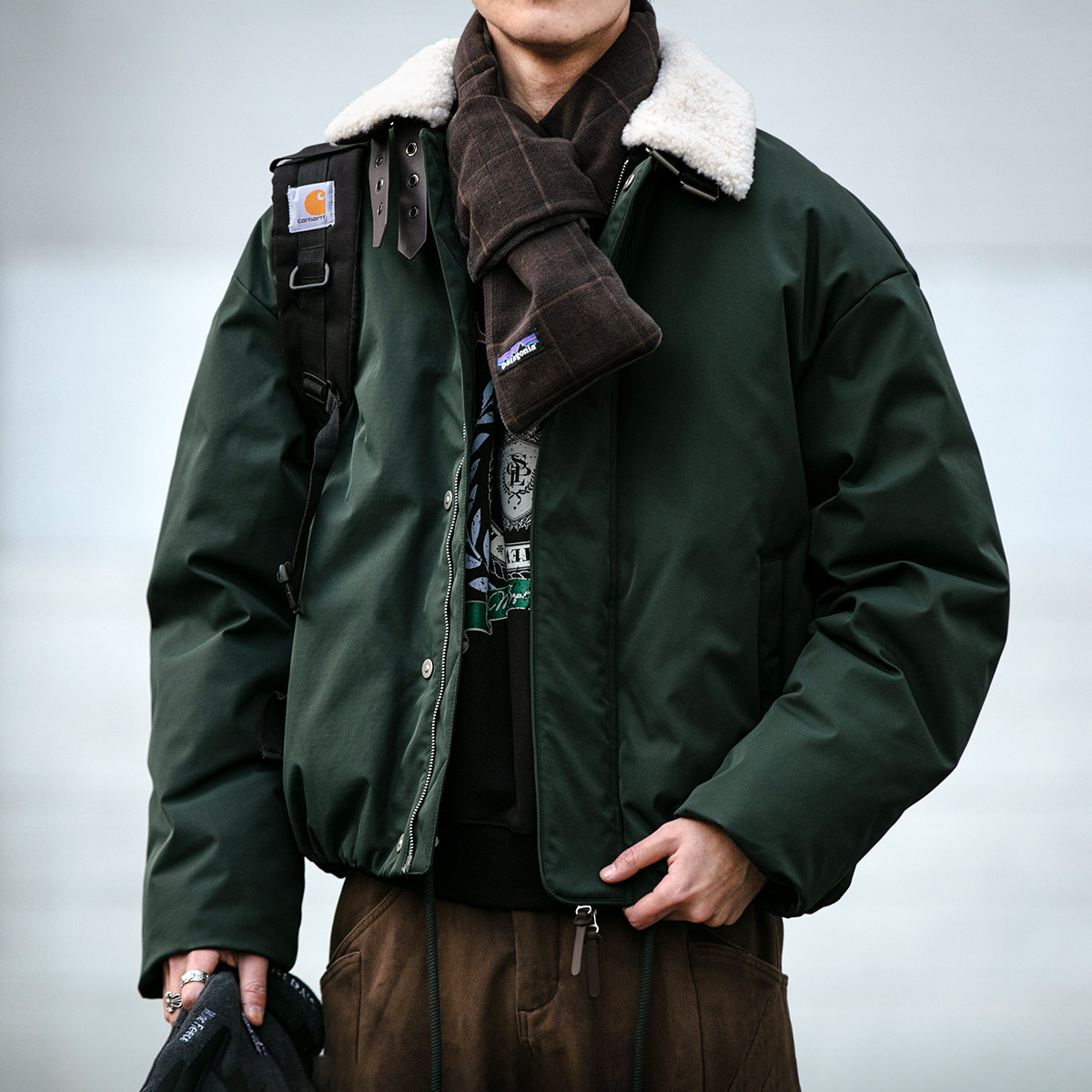 90白鸭绒可拆卸羊羔毛领羽绒服男冬季宽松情侣通勤保暖面包服外套,男装,羽绒服,淘宝优惠券,粉丝福利购,淘宝优惠卷