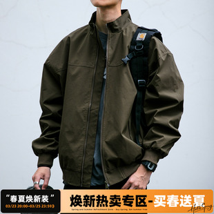 三防美式 冲锋衣飞行外套 潮牌机能立领教练夹克男春秋户外纯色短款