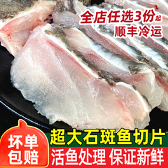 石斑鱼片新鲜潮汕海鲜水产冷冻海鱼头火锅食材黑鱼片超大龙胆鱼肉