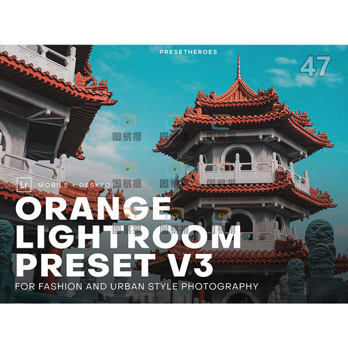 蓝绿色橙色风格Lightroom后期PS修图Camera raw调色滤镜LR预设包