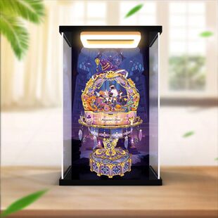 适用八音盒魔法师的演出拼装玩具积木模型回灯超高清亚克力收纳盒