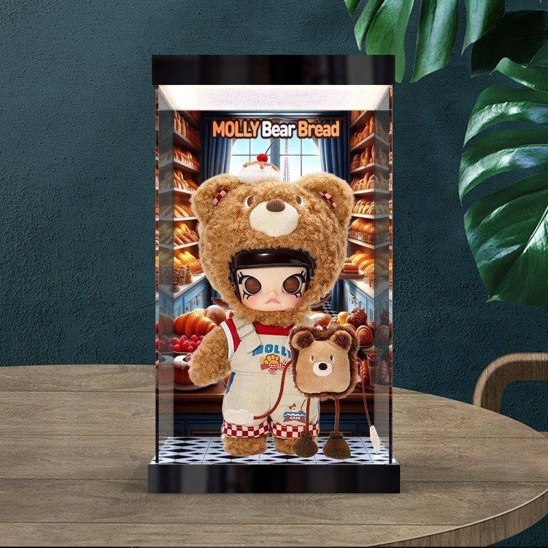 适用泡泡玛特 Molly 小熊面包 可动人偶手办高清防尘罩灯箱收纳盒,居家布艺,收纳盒,淘宝优惠券,粉丝福利购,淘宝优惠卷