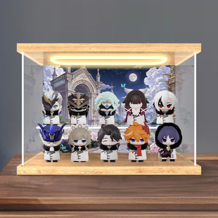 适用愚人众执行官系列Q版盲盒盒蛋 Genshin手办防尘罩灯光收纳盒