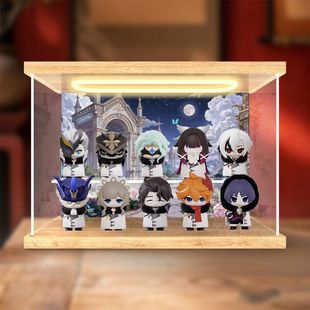 适用愚人众执行官系列Q版盲盒盒蛋 Genshin手办亚克力灯光收纳盒