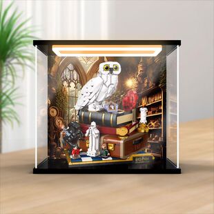 适用76466哈利波特与魔法石收藏版积木模型高清防尘罩回灯收纳盒