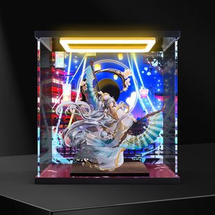适用 虚拟歌手 洛天依 月华流转 手办模型亚克力防尘罩回灯收纳盒