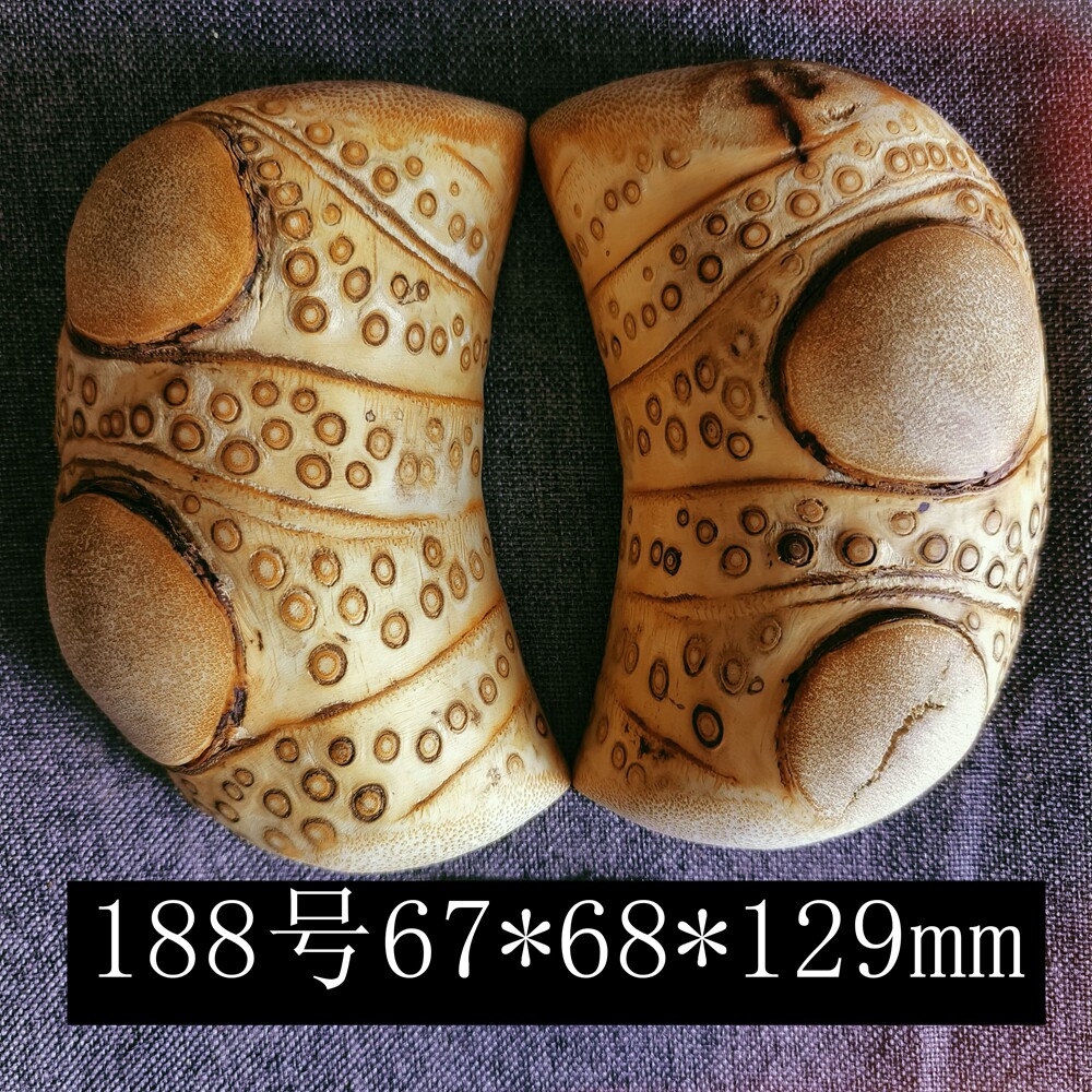 竹根雕竹钉七星五星实心竹根阴阳圣杯圣卦手工雕刻件163-190