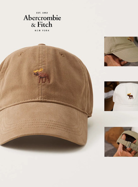 美国Abercrombie Fitch男女af小鹿情侣可调节遮阳棒球帽斜纹帽子