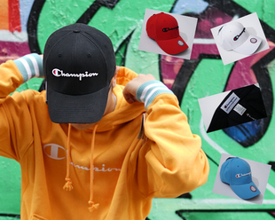 美版 刺绣鸭舌帽老爹棒球帽现货 CHAMPION冠军男女帽子潮牌嘻哈经典