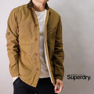 英国Superdry极度干燥男士 秋冬内仿羊羔绒翻领夹克外套 新款