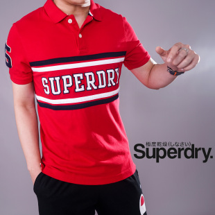 清仓特价英国Superdry极度干燥潮牌男刺绣贴布短袖T恤POLO衫现货