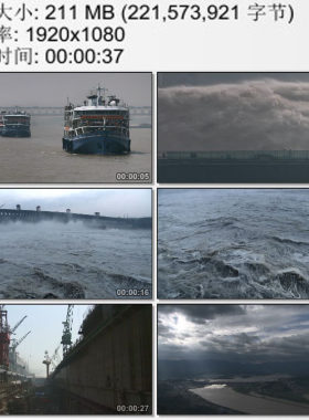 长江三峡大坝视频 水利工程 风起云涌 高天流云 高清实拍视频素材