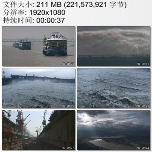 长江三峡大坝视频 水利工程 风起云涌 高天流云 高清实拍视频素材