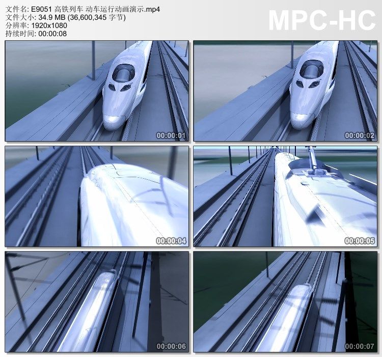 高铁列车动车运行动画演示 高清实拍视频素材