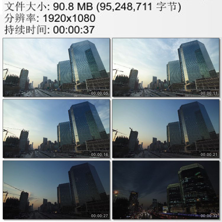 城市入夜华灯初上 塔吊建筑施工 延时摄影 高清实拍视频素材