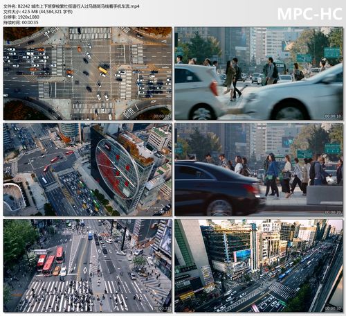 城市上下班穿梭繁忙街道行人过马路斑马线看车流高清实拍视频素材