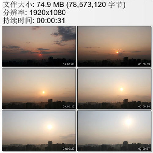 城市日出特写视频 红日东升 旭日高升 高清实拍视频剪辑素材