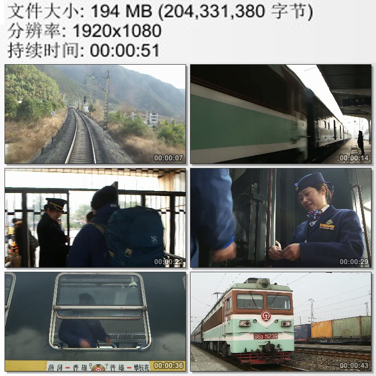 火车穿过隧道旅客下车出站 进站上车 列车开动 实拍视频素材