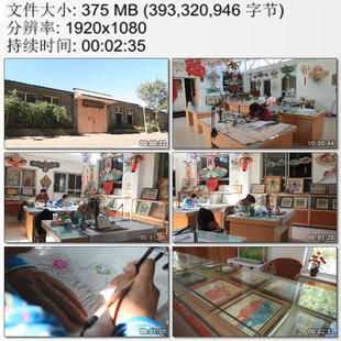 京郊新农村民间手工艺作坊 风筝制作 高清实拍视频素材
