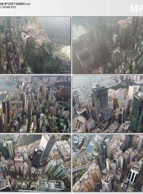 香港的早晨 雾气笼罩下的铜锣湾 高清实拍短视频剪辑素材