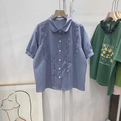 彩色豆豆家2025夏季新款蓝色衬衫