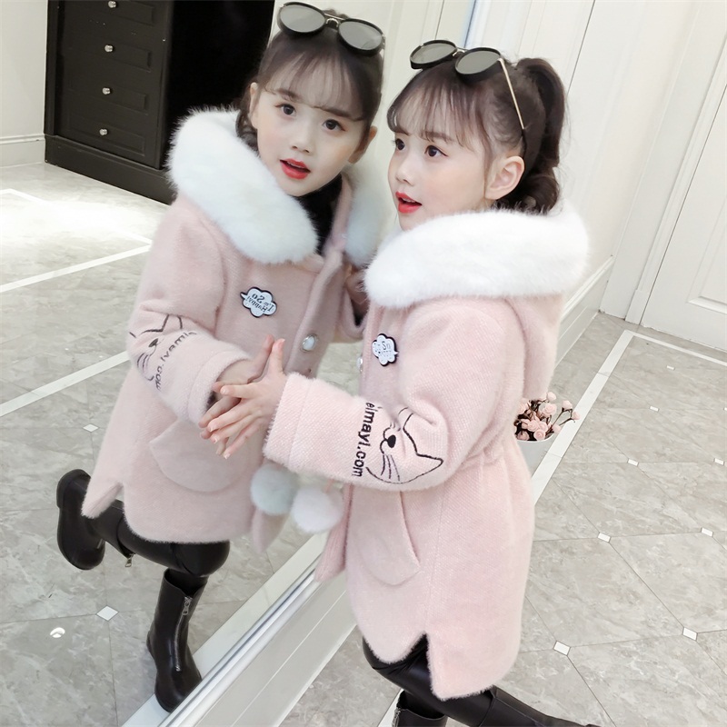 女童呢子大衣中长款秋冬装2020网红新款洋气大童儿童加厚毛呢外套|ruв категории Детская одежда, пальто/пиджак/пальто, обычные пальто - от Buy2taobao.com для оказания профессиональной услуги покупки агента Taobao