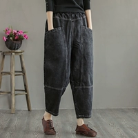 花概念 Утепленные штаны, демисезонные джинсы, леггинсы для отдыха, оверсайз