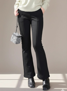 DownPlus安心羽绒90白鹅绒高腰微喇裤 珠地四面弹石墨烯抗菌长裤