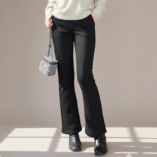 DownPlus安心羽绒90白鹅绒高腰微喇裤 珠地四面弹石墨烯抗菌长裤