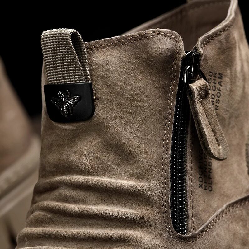 CHELSEA BOOTS MENS LOW-TOP COOL HANDSOME RETRO BOOTS SPRING VERSATILE PLATFORM AMERICAN CARGO CLOTHES BRITISH STYLE YELLOW BOOTS MEN